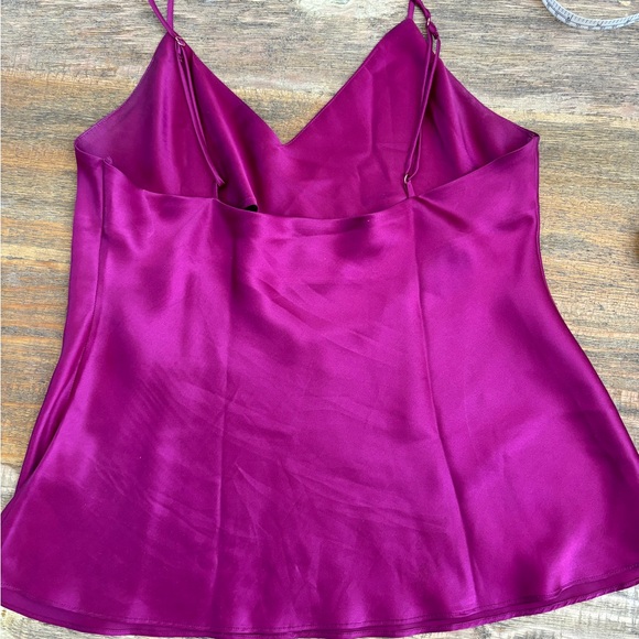 Silk silky camisol in fuchsia - Picture 2 of 5
